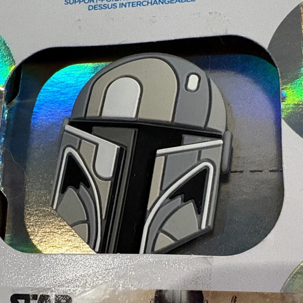 PopSocket Mandalorian PopGrip - Black and Gray Rubber NWT